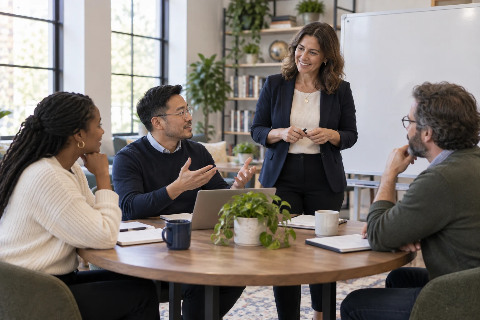 A facilitator leading a professional learning session